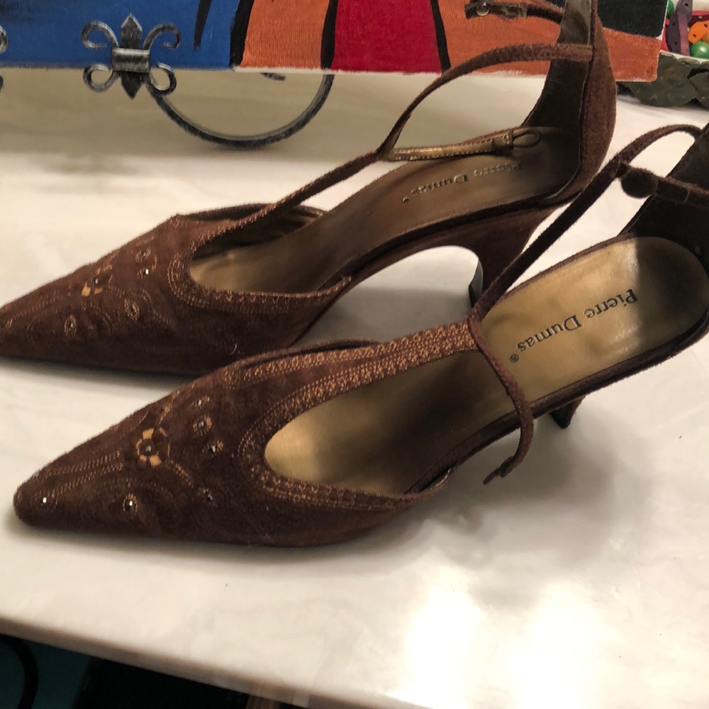 Suede heels comfortable size 10